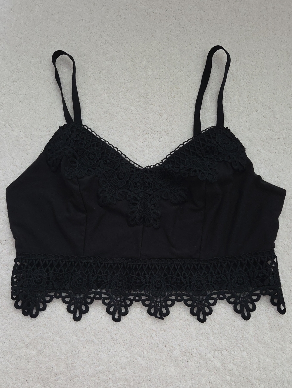 Mudd Black Lace Trim Camisole